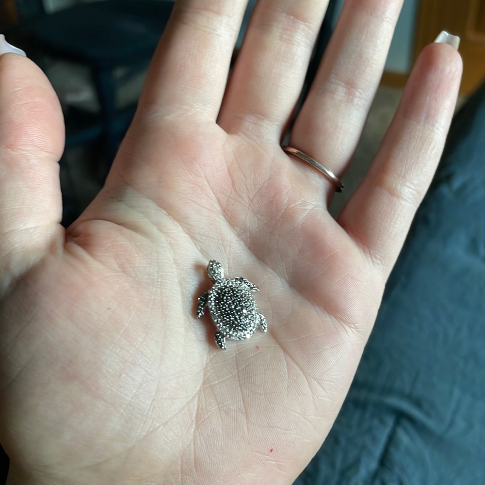 COPY - Black diamond turtle pendant